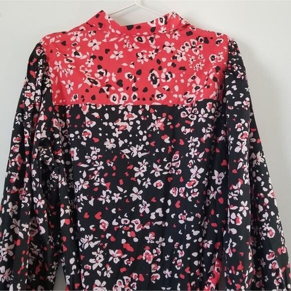 ASOS Wednesday's Girls Black and Red Floral Dress size 20 - Picture 10 of 14